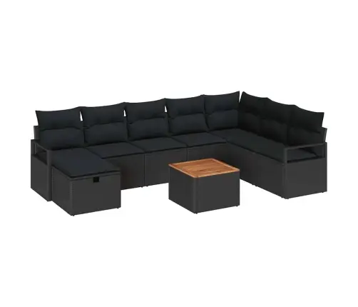 Aia Diivanikomplekt Padjaga 9 Pcs Must Polürooster