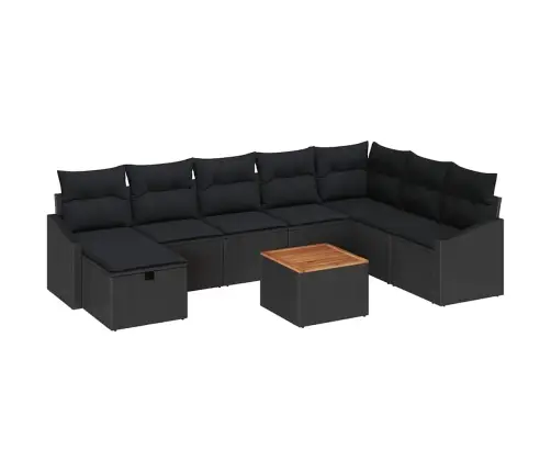 Aia Diivanikomplekt Padjaga 9 Pcs Must Polürooster