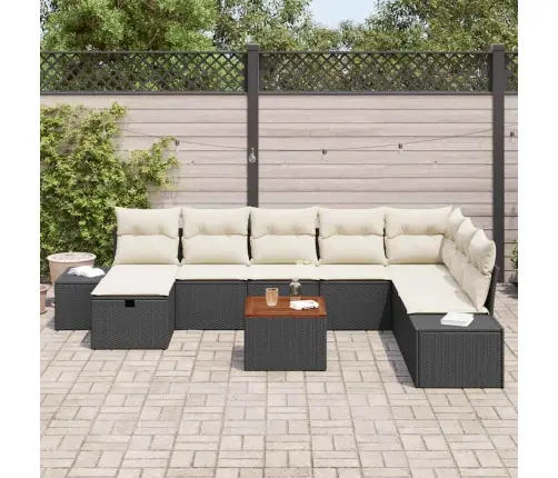 Aia Diivanikomplekt Padjaga 9 Pcs Must Polürooster