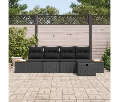 Aia Diivanikomplekt Padjaga 5 Pcs Must Polürooster