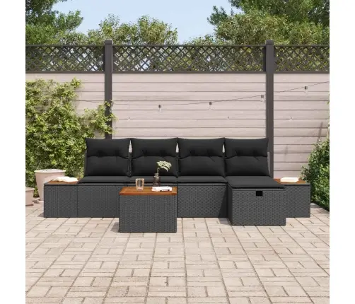 Aia Diivanikomplekt Padjaga 6 Pcs Must Polürooster