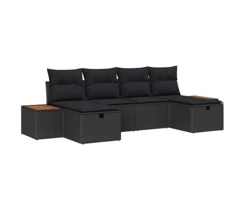 Sodo Sofų Rinkinys 6 Pcs Juoda 55 X 62 X 69 Cm Poli Ratanas