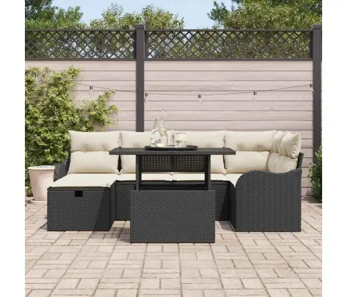 Aia Diivanikomplekt Padjaga 7 Pcs Must Polürooster