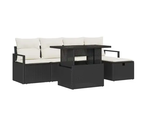 6 Daļu Dārza Dīvānu Komplekts Ar Spilveniem, Melns Poli Rotangpalma Vidaxl 6 Daļu Dārza Dīvānu Komplekts Ar Spilveniem, Melns Poli Rotangpalma Vidaxl