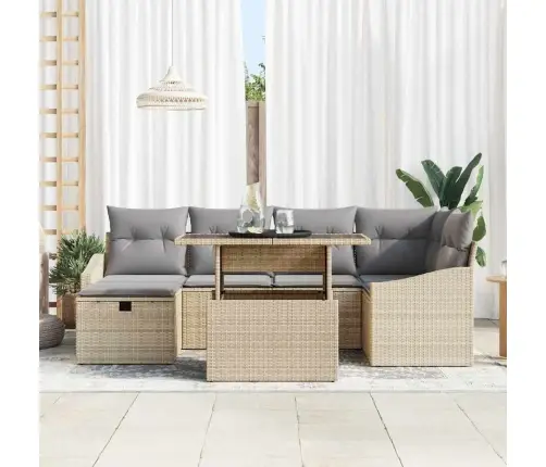 Aia Diivanikomplekt Padjaga 7 Pcs Beež Polürotang