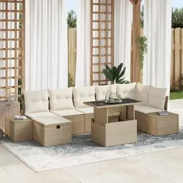 Aia Diivanikomplekt 8 Pcs Beež Polürotang