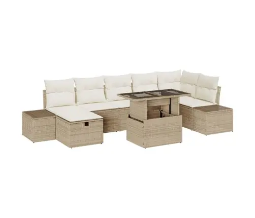 Aia Diivanikomplekt 8 Pcs Beež Polürotang Aia Diivanikomplekt 8 Pcs Beež Polürotang