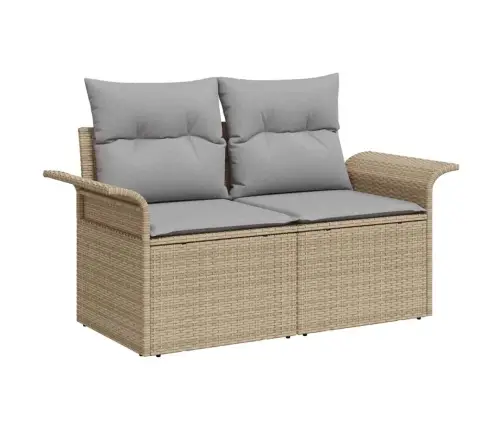 Sodo Sofų Rinkinys 7 Pcs Smėlio Poliratanas