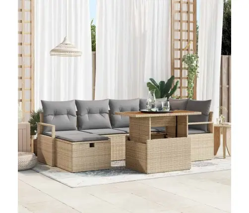 Aia Diivanikomplekt 7 Pcs Beež Polürotang