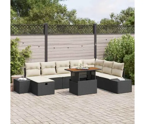 Aia Diivanikomplekt Ladustamisega 9 Pcs Must Polürooster