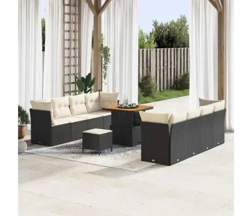 Aia Diivanikomplekt 11 Pcs Must Polürotang