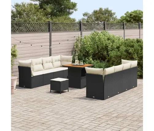 Aia Diivanikomplekt 11 Pcs Must Polürotang