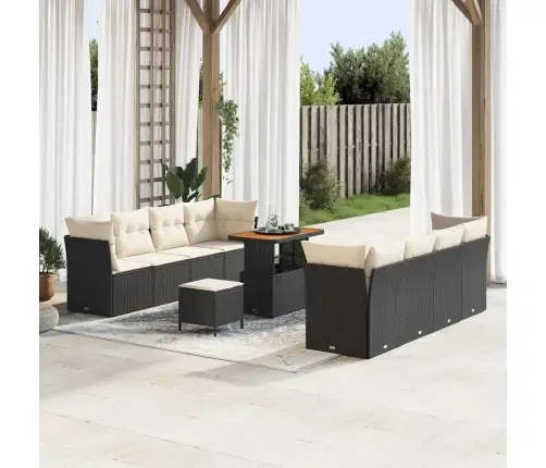 Aia Diivanikomplekt 11 Pcs Must Polürotang