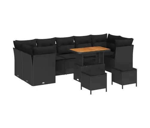 10 Daļu Dārza Dīvānu Komplekts Ar Spilveniem Melnā Poliratanā Vidaxl 10 Daļu Dārza Dīvānu Komplekts Ar Spilveniem Melnā Poliratanā Vidaxl