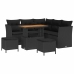 Sodo Sofų Rinkinys 8 Pcs Juoda Poliratanas