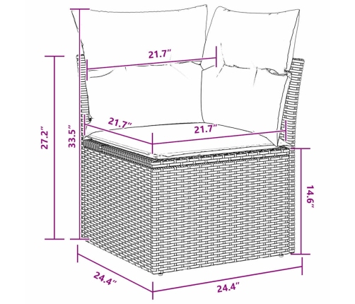 Sodo Sofų Rinkinys 8 Pcs Juoda Poliratanas