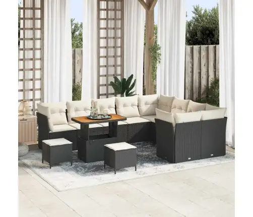 Aia Diivanikomplekt 12 Pcs Must Polürotang