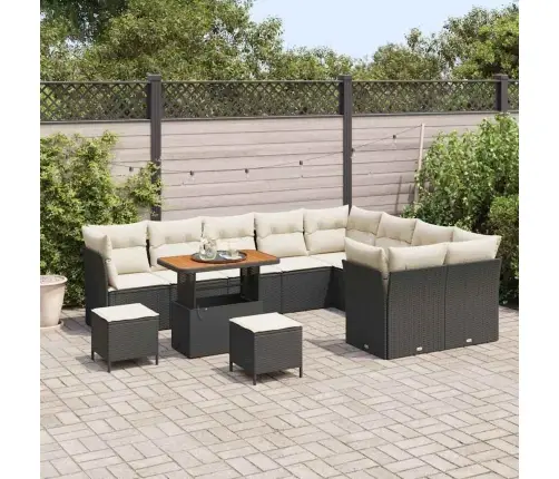 Aia Diivanikomplekt 12 Pcs Must Polürotang