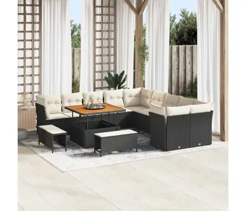 Aia Diivanikomplekt 13 Pcs Must Polürotang