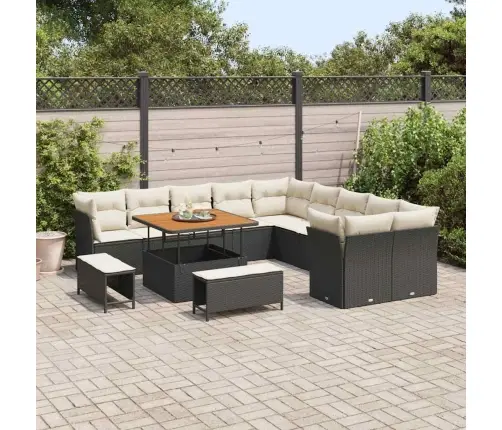 Aia Diivanikomplekt 13 Pcs Must Polürotang