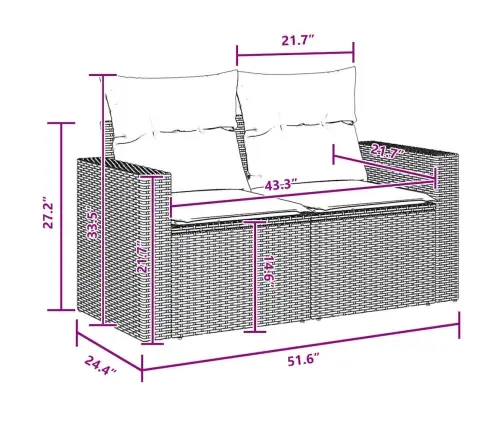 8 Daļu Dārza Dīvānu Komplekts Ar Spilveniem, Melnā Poliratanā, Akācija. Vidaxl