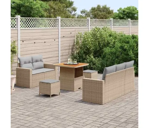 Aia Diivanikomplekt Padjaga 8 Pcs Beež Polürotang