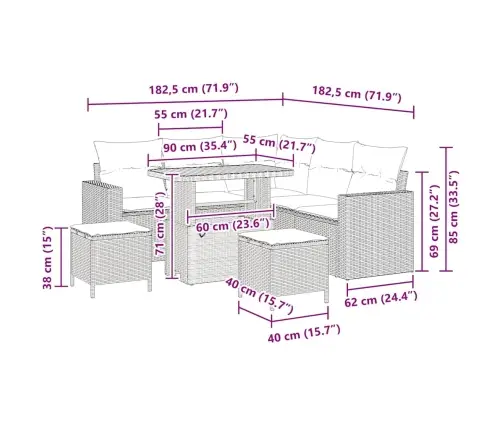 Sodo Sofų Rinkinys 8 Pcs Juoda Poliratanas