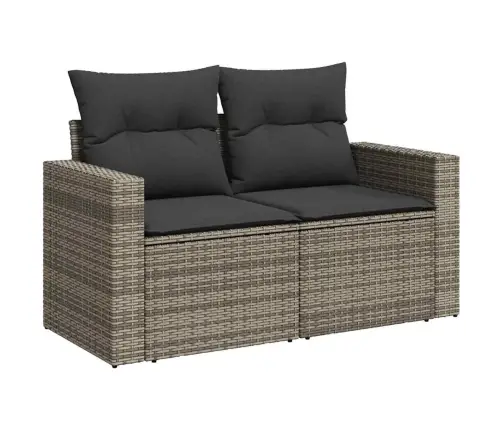 Sodo Sofų Rinkinys 9 Pcs Pilka Poliratanas