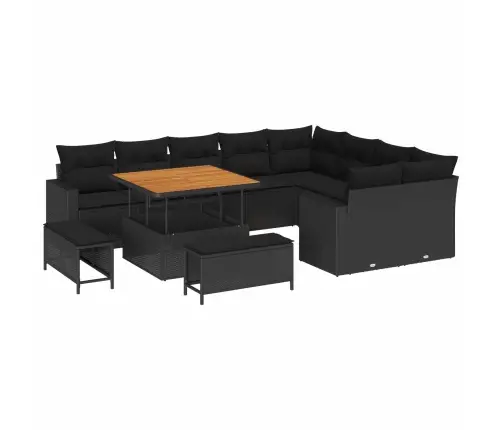 Aia Diivanikomplekt 12 Pcs Must Polürotang