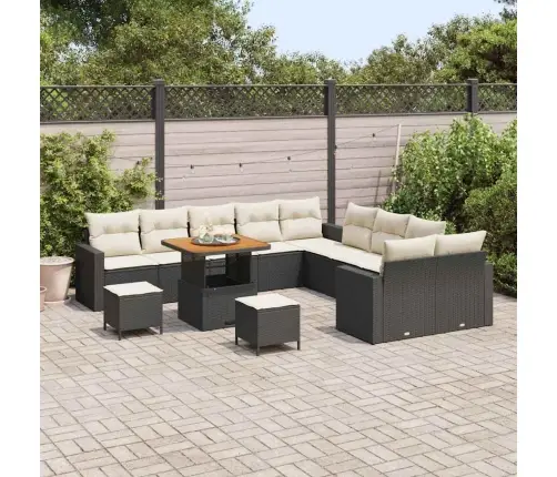 Aia Diivanikomplekt 13 Pcs Must Polürotang