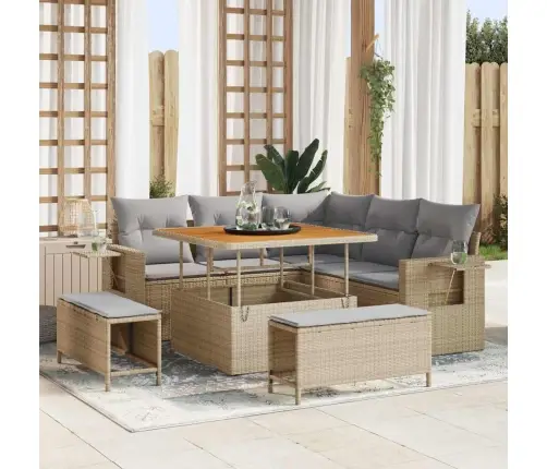 Aia Diivanikomplekt Padjaga 8 Pcs Beež Polürotang