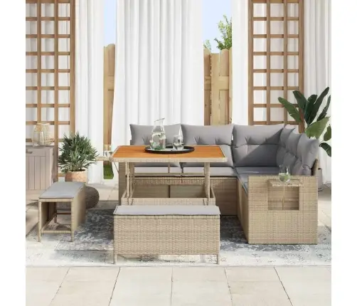 Aia Diivanikomplekt Padjaga 8 Pcs Beež Polürotang