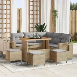 Aia Diivanikomplekt 9 Pcs Beež Polürotang