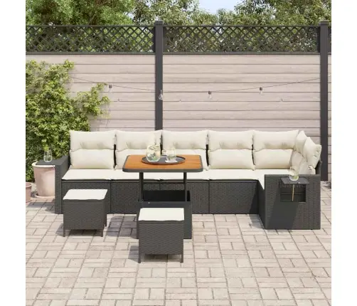 Aia Diivanikomplekt 9 Pcs Must Polürotang