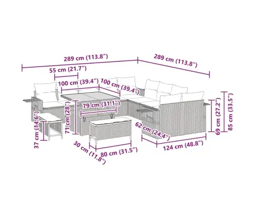 Sodo Sofų Rinkinys 13 Pcs Juoda Poliratanas