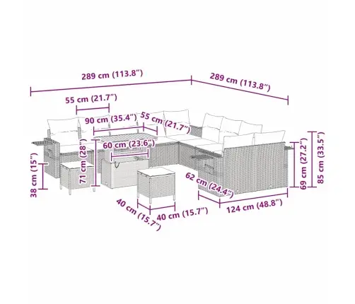 Aia Diivanikomplekt 13 Pcs Hall Polürotang