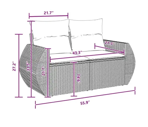 9 Daļu Dārza Dīvānu Komplekts Ar Spilveniem Melnā Poliratanā, Akācijas Koks. Vidaxl