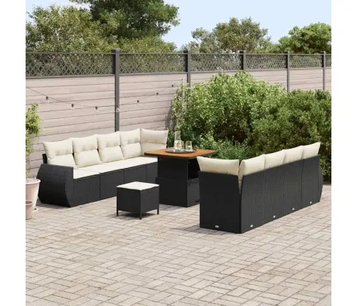 Aia Diivanikomplekt Padjaga 11 Pcs Must Polürotang