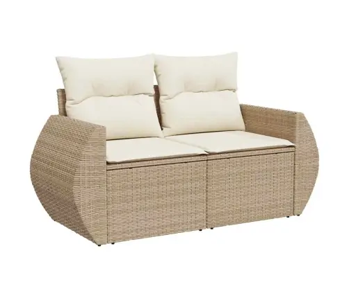 11 Daļu Dārza Dīvāns Ar Spilveniem Bēšs Polyrattan Akācijas Koka Vidaxl