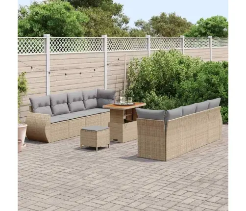 11 Daļīgais Dārza Dīvānu Komplekts Ar Spilveniem Bēšā Poliratānā Un Akācijā Vidaxl 11 Daļīgais Dārza Dīvānu Komplekts Ar Spilveniem Bēšā Poliratānā Un Akācijā Vidaxl