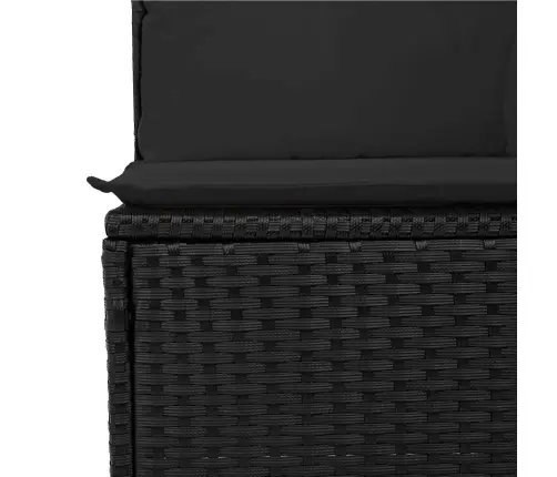 Sodo Sofų Rinkinys 8 Pcs Juoda Poliratanas