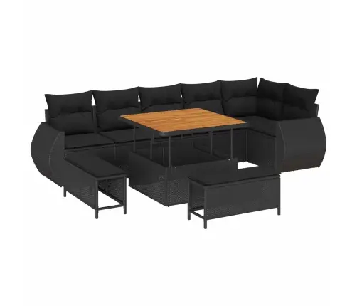 Aia Diivanikomplekt 9 Pcs Must Polürotang