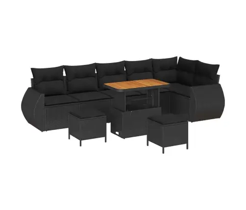 Aia Diivanikomplekt 9 Pcs Must Polürotang