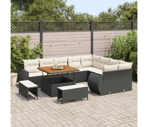 Aia Diivanikomplekt 12 Pcs Must Polürotang