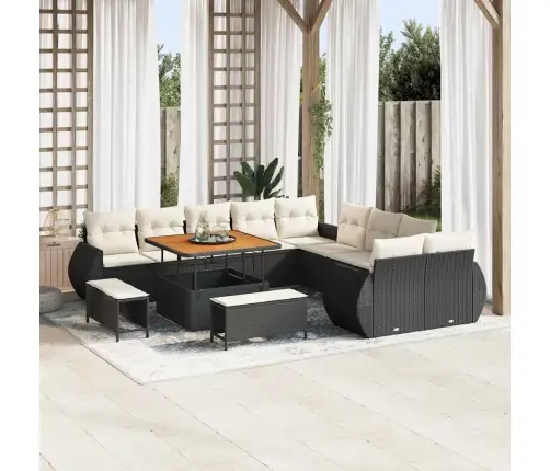 Aia Diivanikomplekt 13 Pcs Must Polürotang