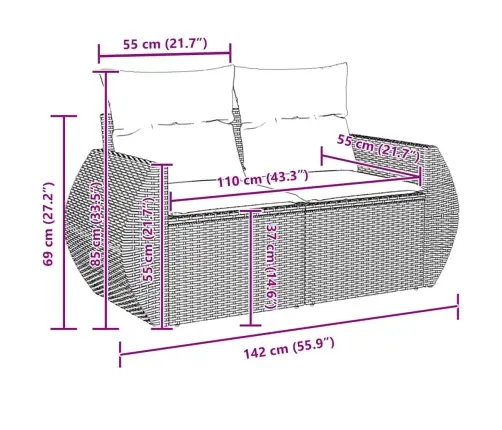 Aia Diivanikomplekt 13 Pcs Hall Polürotang