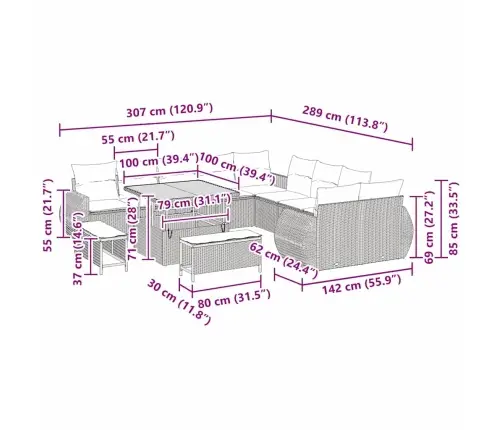 Aia Diivanikomplekt 13 Pcs Hall Polürotang