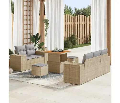 Aia Diivanikomplekt Padjaga 8 Pcs Beež Polürotang