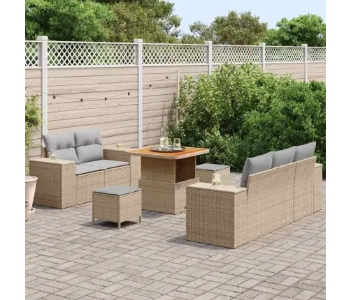 Aia Diivanikomplekt Padjaga 8 Pcs Beež Polürotang