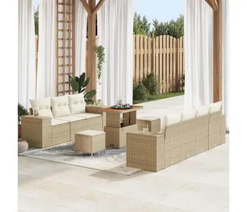 Aia Diivanikomplekt Padjaga 10 Pcs Beež Polürotang